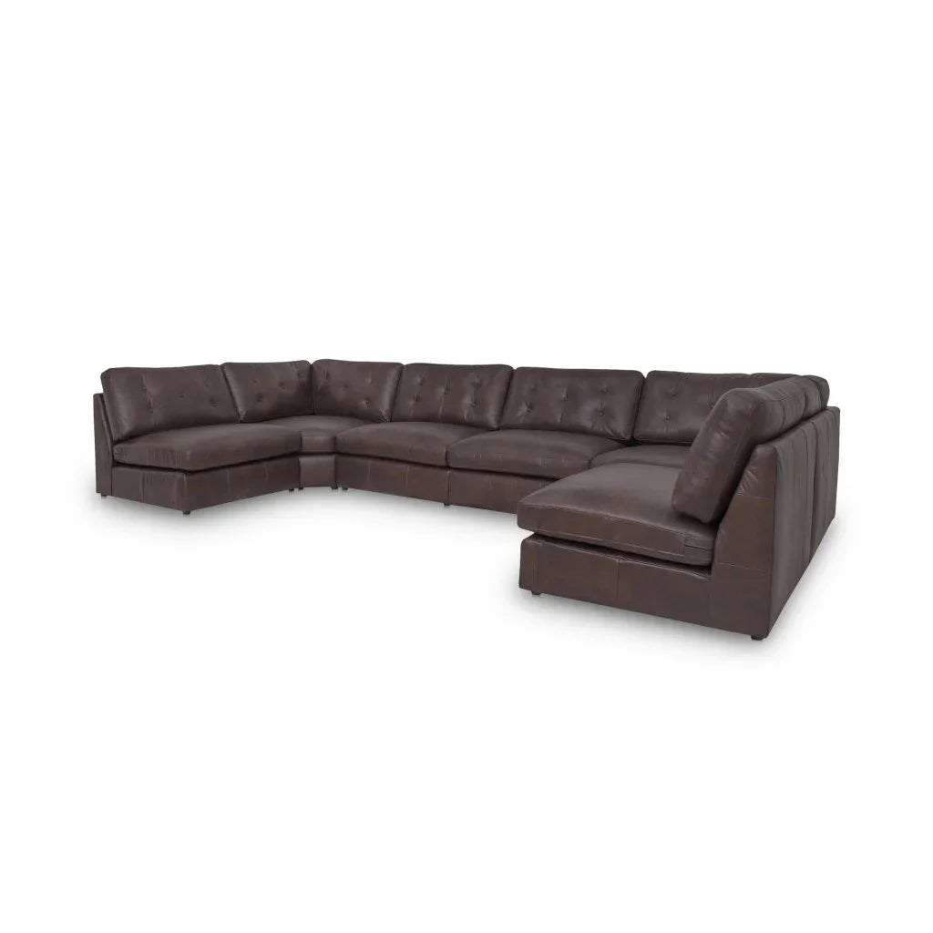 Thurlow Leather U-Shaped Sectional Sofa-Modular Sofas-Moe's Home-LOOMLAN