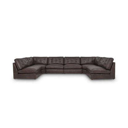 Thurlow Leather U-Shaped Sectional Sofa-Modular Sofas-Moe's Home-Armless-LOOMLAN