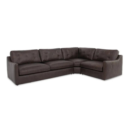 Thurlow Tufted Back Leather Sectional Sofa (Set Of 3)-Modular Sofas-Moe's Home-LOOMLAN