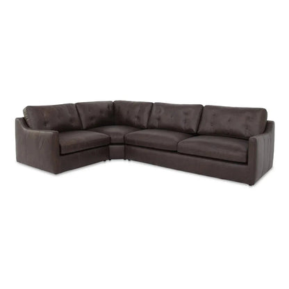 Thurlow Tufted Back Leather Sectional Sofa (Set Of 3)-Modular Sofas-Moe's Home-LOOMLAN