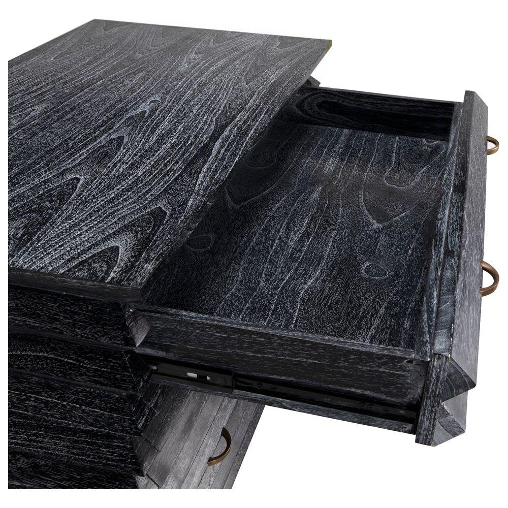 Tiago Wooden Three Drawer Chest - LOOMLAN - Noir - Chests