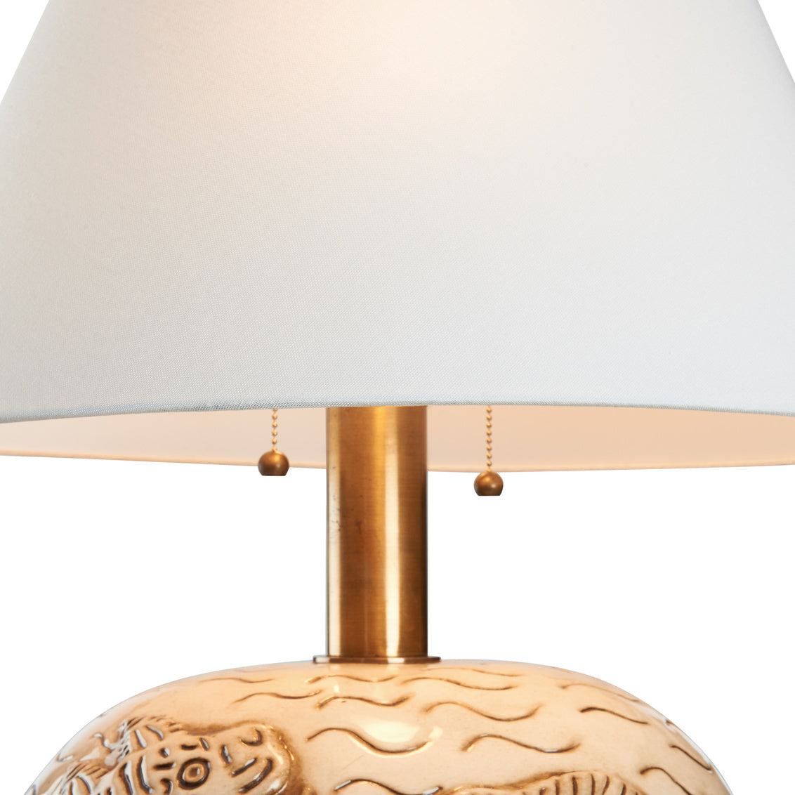 Tibetan Tiger Sculpted Ceramic Table Lamp