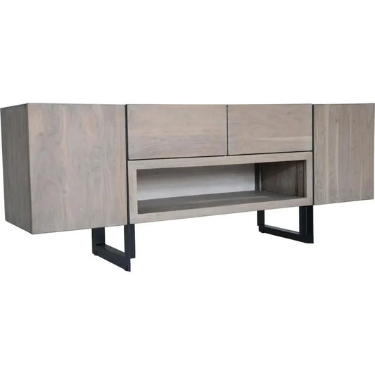 Tiburon Solid& Iron Grey Media Cabinet - LOOMLAN - TV Stands & Media Centers