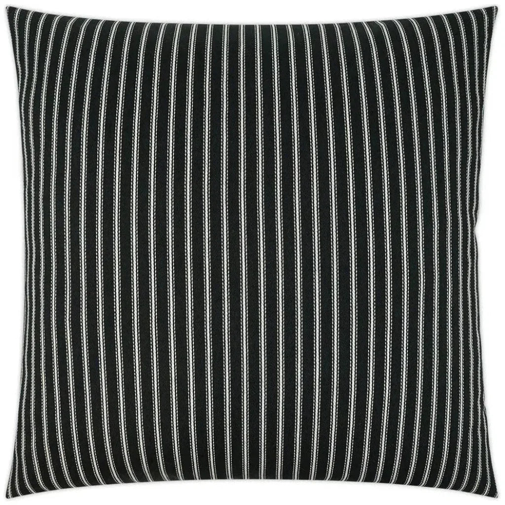 Ticking Black Stripes Black Large Throw Pillow Insert - LOOMLAN - D.V. Kap - Throw Pillows