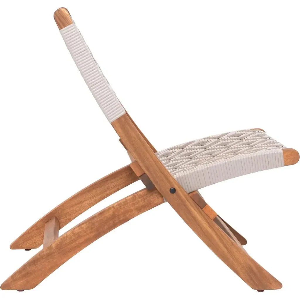 Tide Natural Wood Lounge Chair-Outdoor Lounge Chairs-Zuo Modern-LOOMLAN