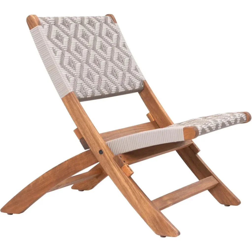 Tide Natural Wood Lounge Chair-Outdoor Lounge Chairs-Zuo Modern-LOOMLAN
