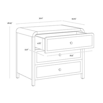Tierra Nightstand Soft Closing Drawers & Rattan - LOOMLAN - SUNPAN - Nightstands