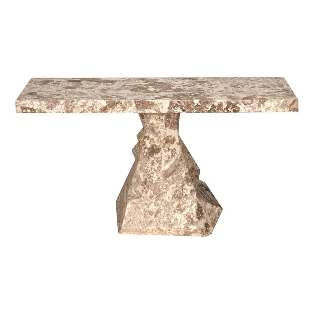 Tilden Marble Made Rectangular Console Table - LOOMLAN - Noir - Console Tables