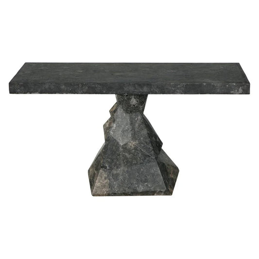 Tilden Marble Made Rectangular Console Table - LOOMLAN - Noir - Console Tables