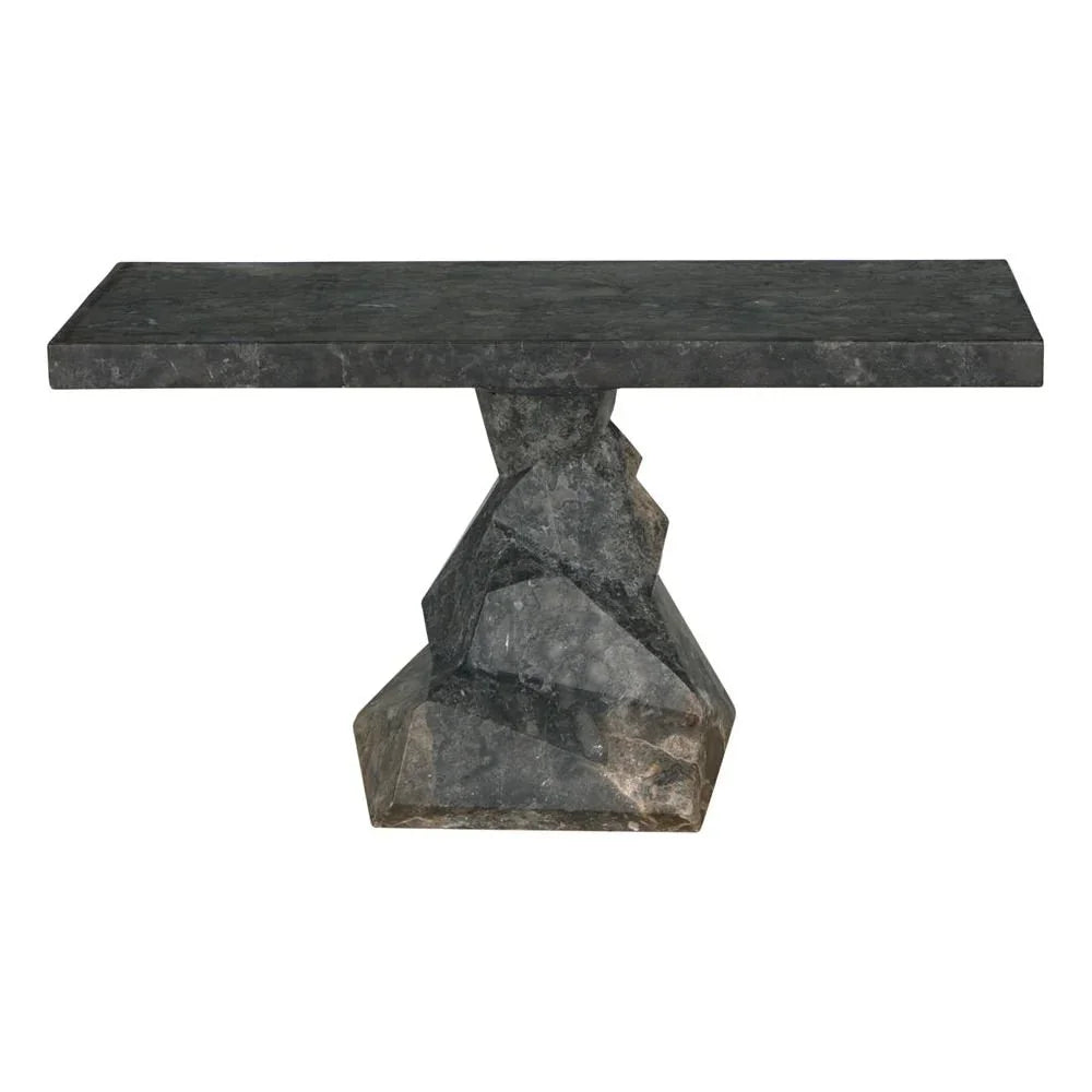 Tilden Marble Made Rectangular Console Table - LOOMLAN - Noir - Console Tables