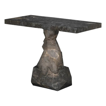 Tilden Marble Made Rectangular Console Table - LOOMLAN - Noir - Console Tables