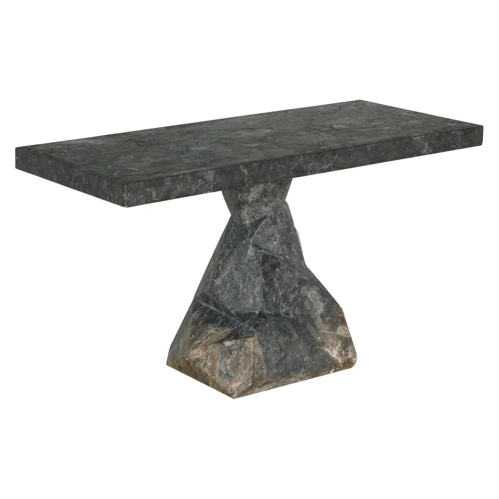Tilden Marble Made Rectangular Console Table - LOOMLAN - Noir - Console Tables
