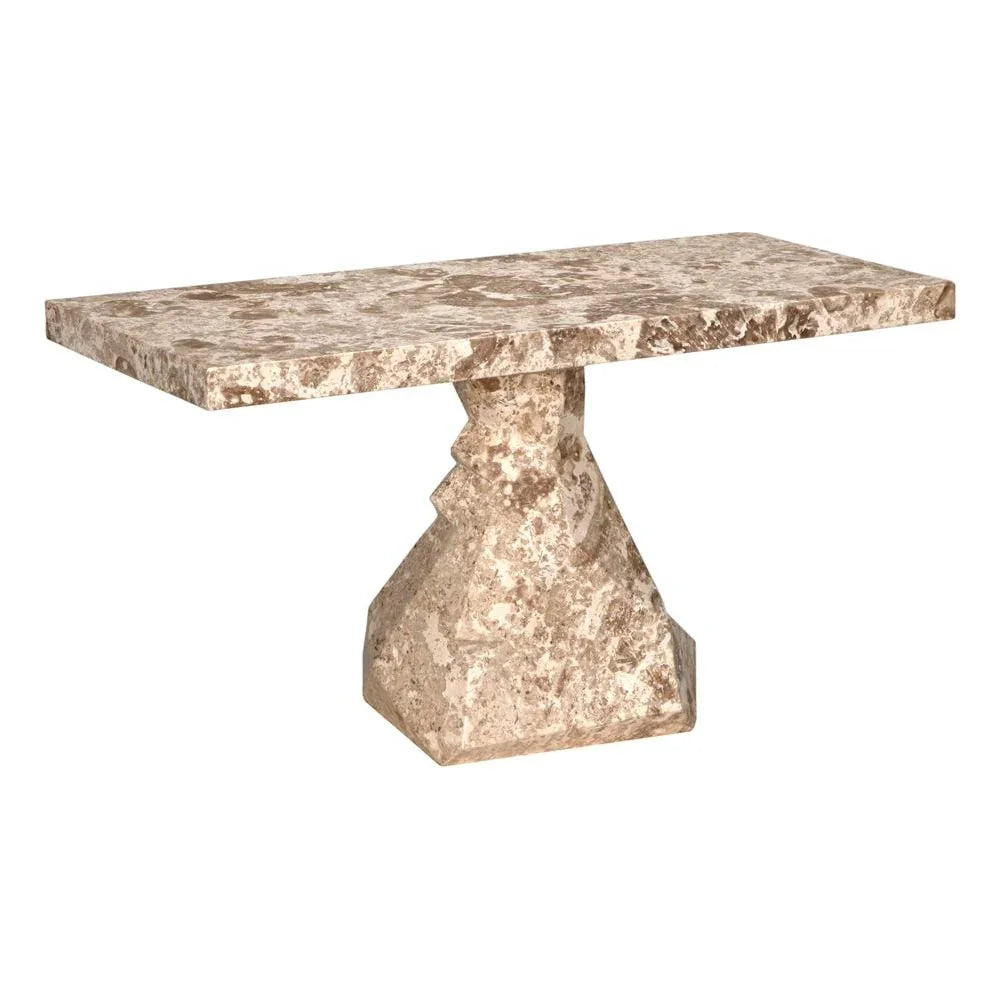 Tilden Marble Made Rectangular Console Table - LOOMLAN - Noir - Console Tables