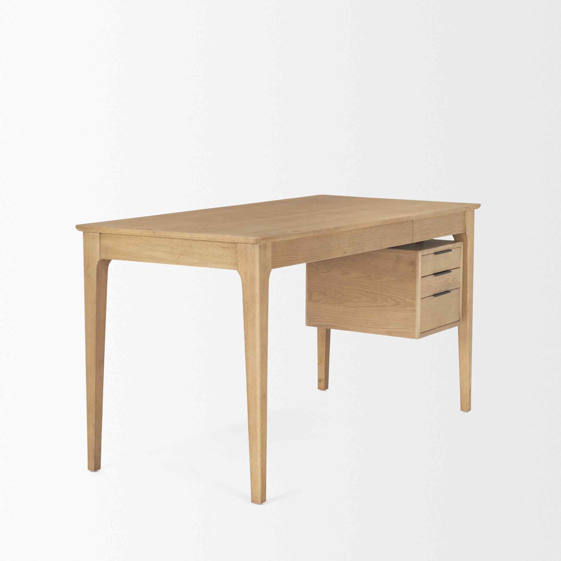 Tino Four Drawers Wood Desk-Home Office Desks-Mercana-LOOMLAN