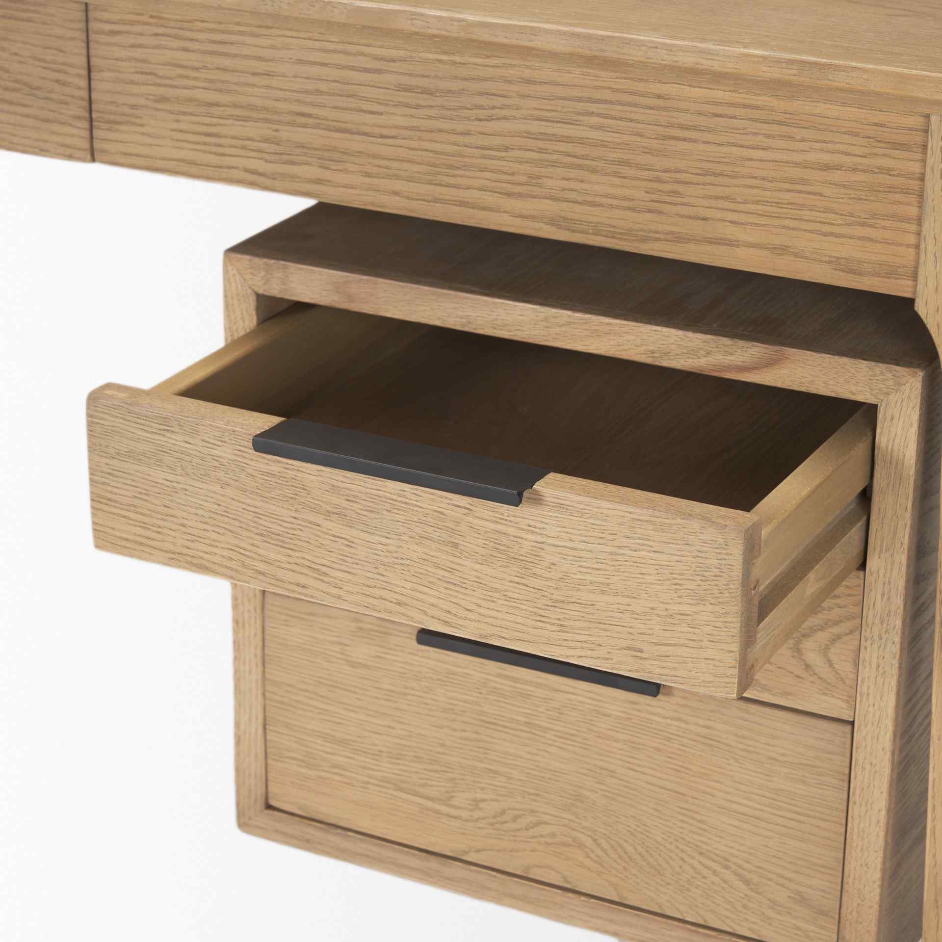 Tino Four Drawers Wood Desk-Home Office Desks-Mercana-LOOMLAN