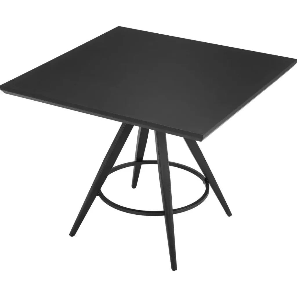 Tinos Wood & Steel Black Square Dining Table-Dining Tables-Zuo Modern-LOOMLAN
