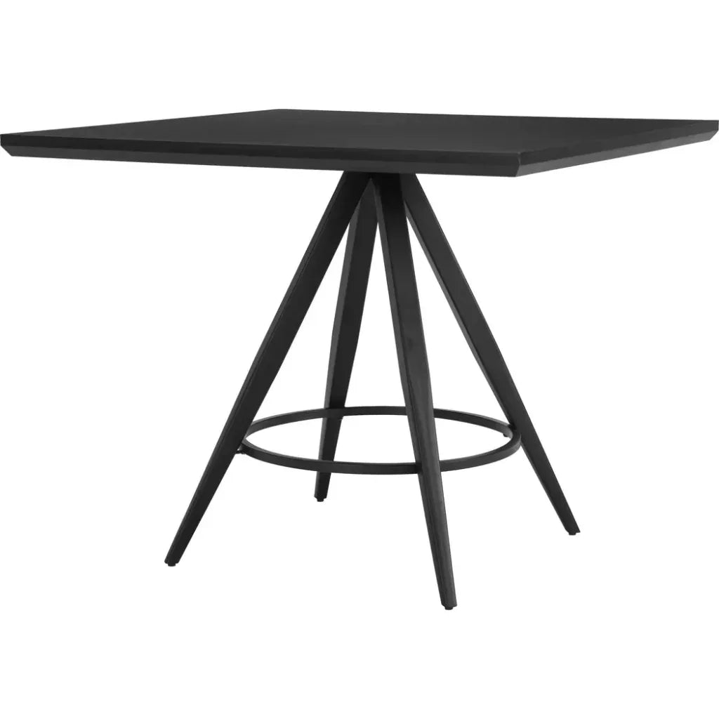 Tinos Wood & Steel Black Square Dining Table-Dining Tables-Zuo Modern-LOOMLAN