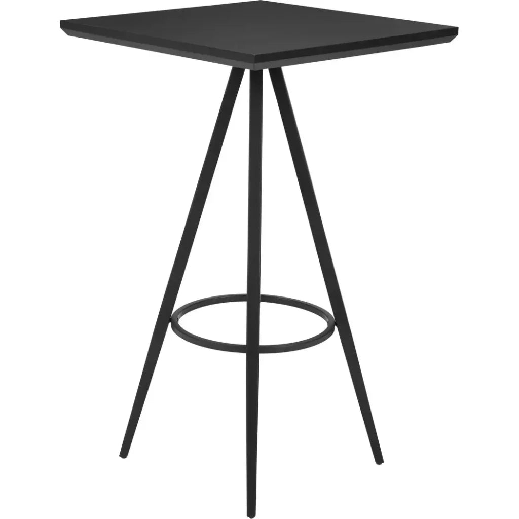 Tinos Wood and Steel Black Square Bar Table - LOOMLAN - Zuo Modern - Bar Tables