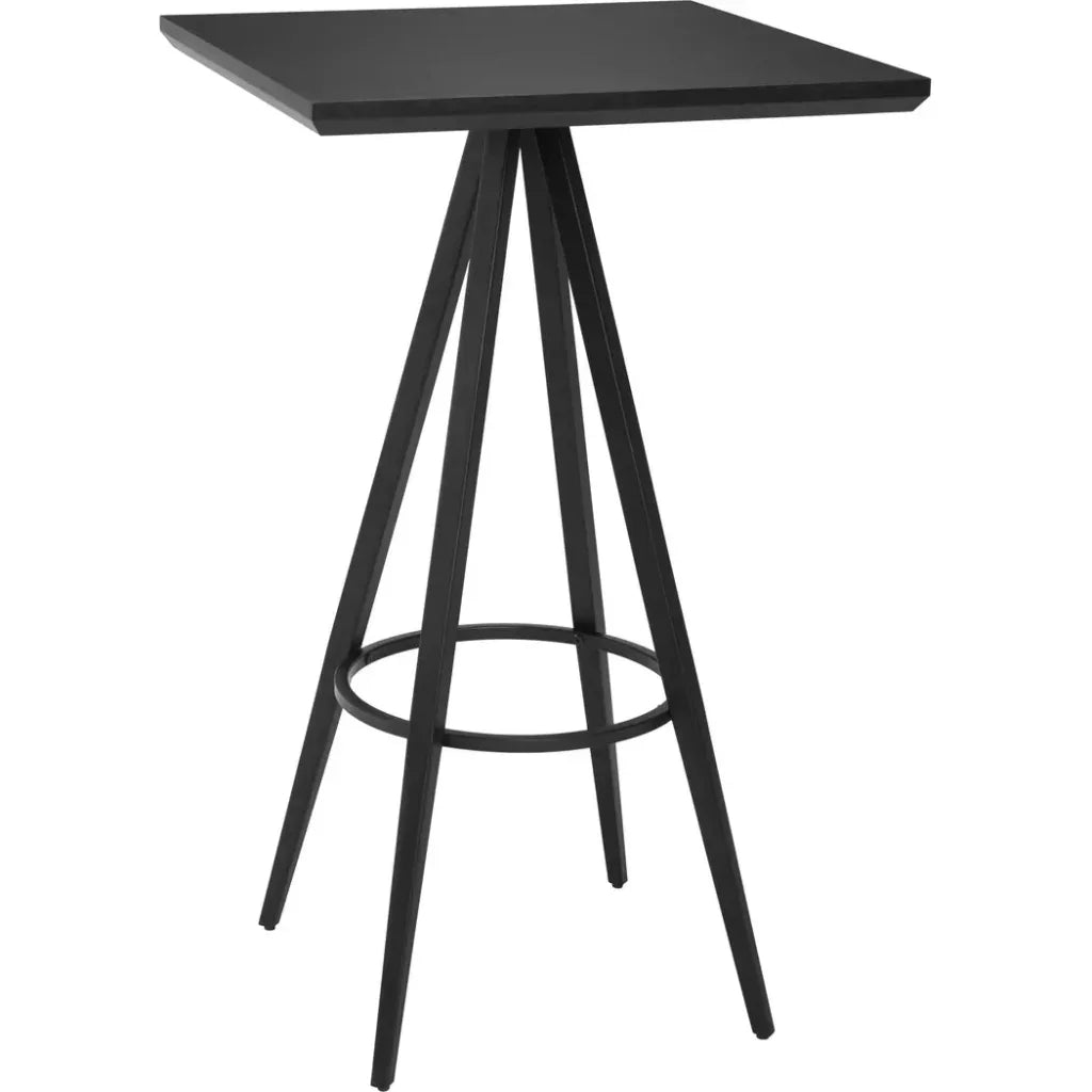 Tinos Wood and Steel Black Square Bar Table - LOOMLAN - Zuo Modern - Bar Tables