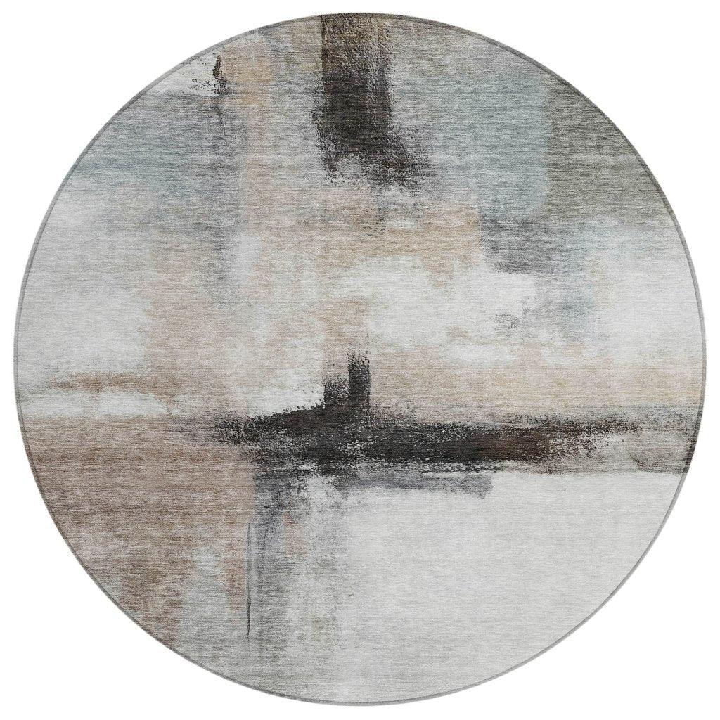 Tint Brown Washable Indoor-Outdoor Rug-Outdoor Rugs-LOOMLAN Rugs-8' x 8'-LOOMLAN