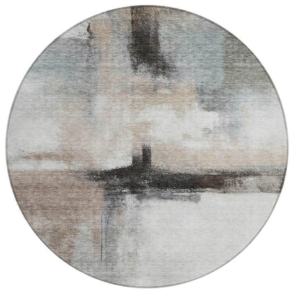 Tint Brown Washable Indoor-Outdoor Rug-Outdoor Rugs-LOOMLAN Rugs-8' x 8'-LOOMLAN