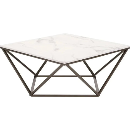 Tintern Coffee Table White & Antique Brass - LOOMLAN - Zuo Modern - Coffee Tables