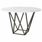 Tintern Dining Table White & Antique Brass-Dining Tables-Zuo Modern-LOOMLAN