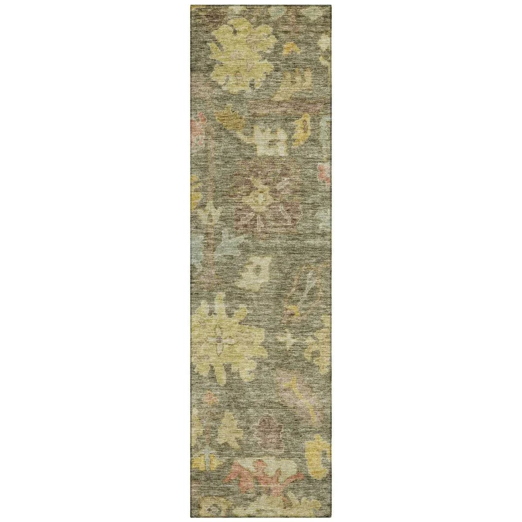 Tirana Aloe Washable Indoor-Outdoor Rug-Outdoor Rugs-LOOMLAN Rugs-2'3" x 7'6"-LOOMLAN