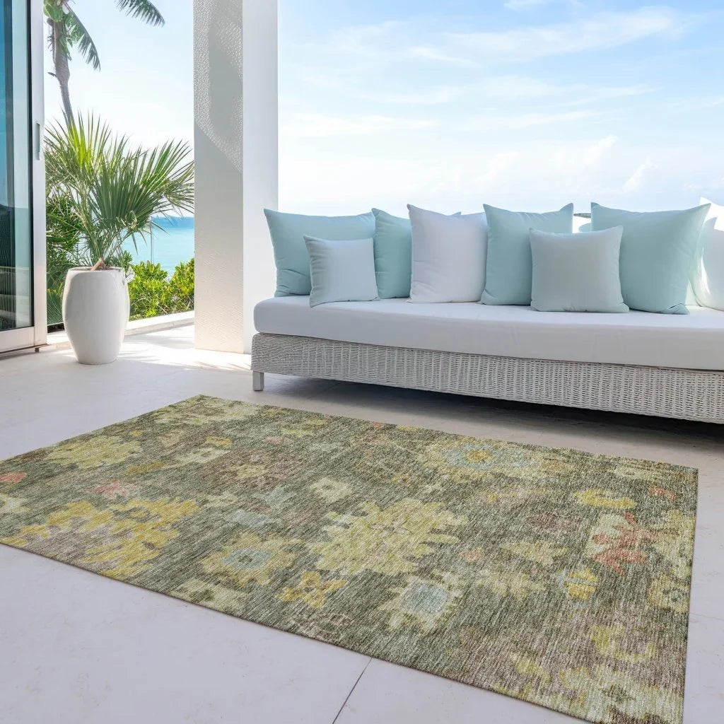 Tirana Aloe Washable Indoor-Outdoor Rug-Outdoor Rugs-LOOMLAN Rugs-LOOMLAN