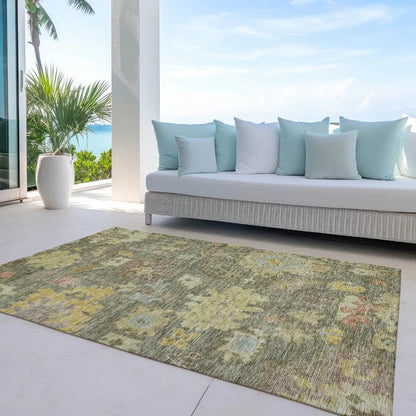 Tirana Aloe Washable Indoor-Outdoor Rug-Outdoor Rugs-LOOMLAN Rugs-LOOMLAN