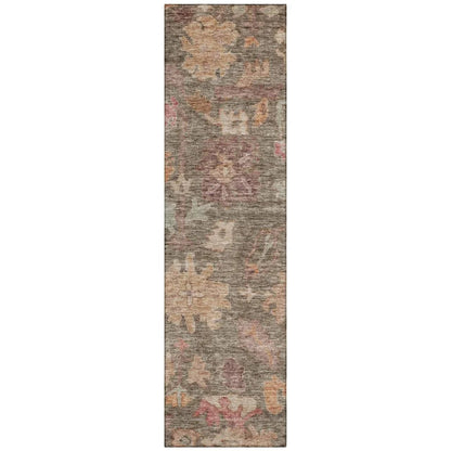 Tirana Brown Washable Indoor-Outdoor Rug-Outdoor Rugs-LOOMLAN Rugs-2'3" x 7'6"-LOOMLAN