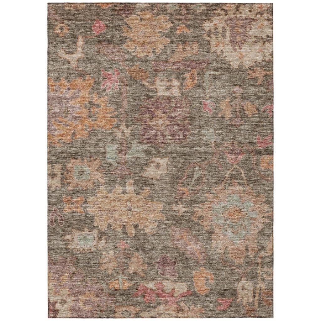 Tirana Brown Washable Indoor-Outdoor Rug-Outdoor Rugs-LOOMLAN Rugs-2'6" x 3'10"-LOOMLAN