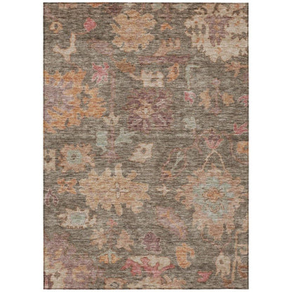 Tirana Brown Washable Indoor-Outdoor Rug-Outdoor Rugs-LOOMLAN Rugs-2'6" x 3'10"-LOOMLAN