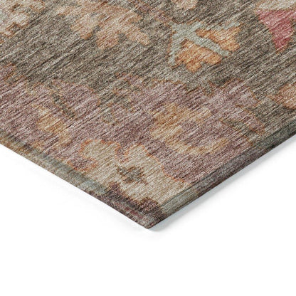 Tirana Brown Washable Indoor-Outdoor Rug-Outdoor Rugs-LOOMLAN Rugs-LOOMLAN