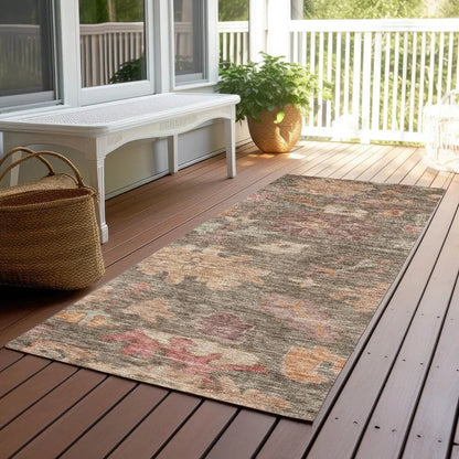 Tirana Brown Washable Indoor-Outdoor Rug-Outdoor Rugs-LOOMLAN Rugs-LOOMLAN