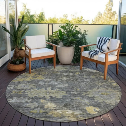 Tirana Gray Washable Indoor-Outdoor Rug-Outdoor Rugs-LOOMLAN Rugs-LOOMLAN