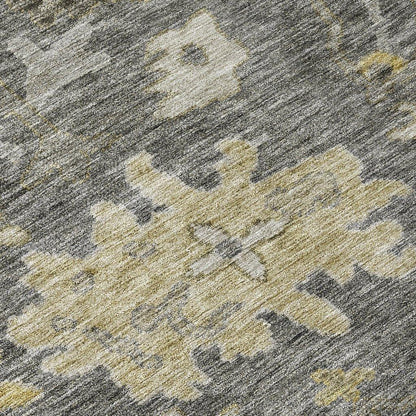 Tirana Gray Washable Indoor-Outdoor Rug-Outdoor Rugs-LOOMLAN Rugs-LOOMLAN