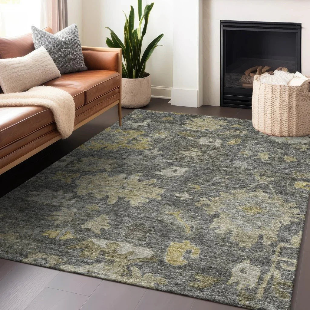 Tirana Gray Washable Indoor-Outdoor Rug-Outdoor Rugs-LOOMLAN Rugs-LOOMLAN