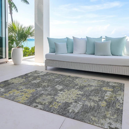 Tirana Gray Washable Indoor-Outdoor Rug-Outdoor Rugs-LOOMLAN Rugs-LOOMLAN