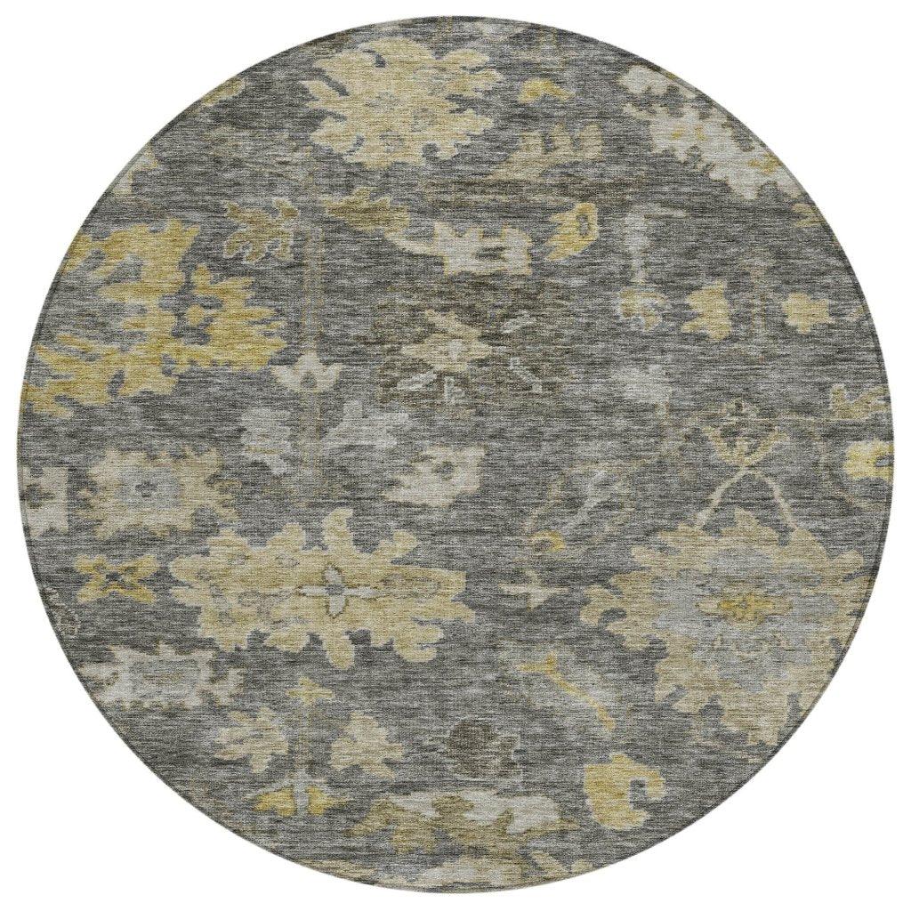 Tirana Gray Washable Indoor-Outdoor Rug-Outdoor Rugs-LOOMLAN Rugs-8' x 8'-LOOMLAN