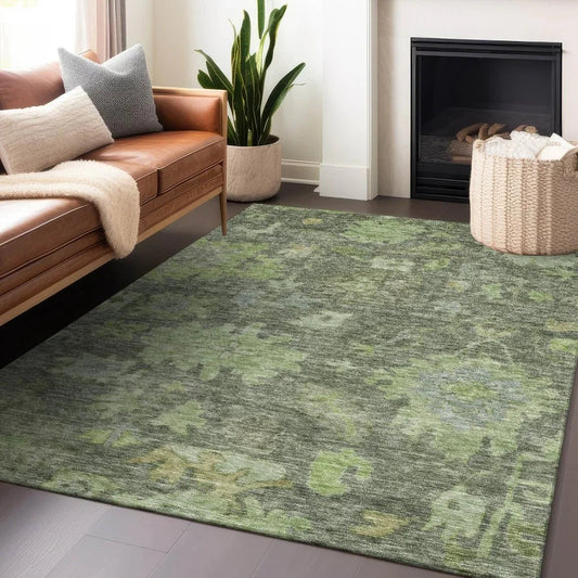 Tirana Green Washable Indoor-Outdoor Rug-Outdoor Rugs-LOOMLAN Rugs-LOOMLAN