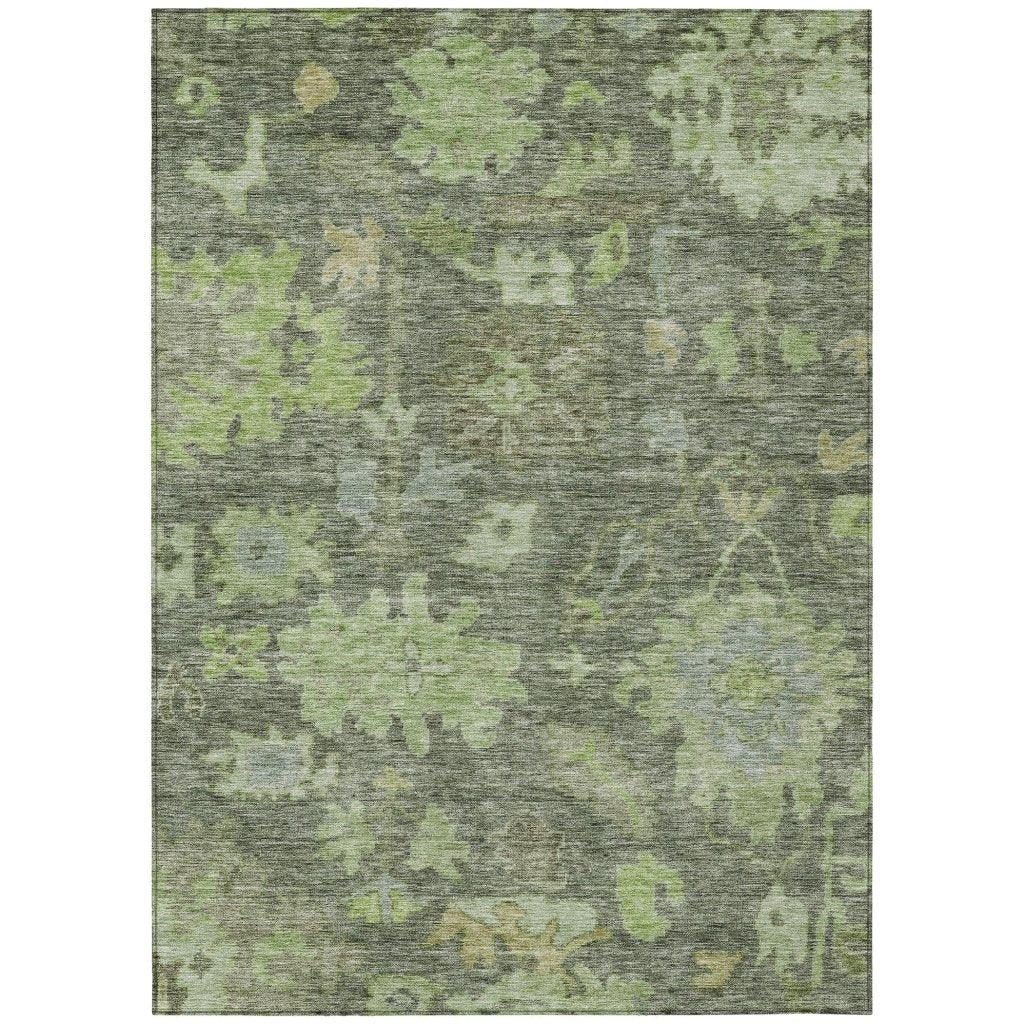 Tirana Green Washable Indoor-Outdoor Rug-Outdoor Rugs-LOOMLAN Rugs-2'6" x 3'10"-LOOMLAN