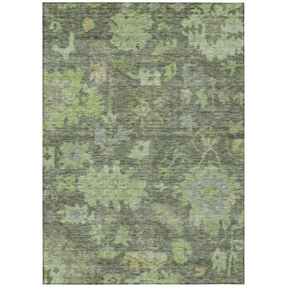 Tirana Green Washable Indoor-Outdoor Rug-Outdoor Rugs-LOOMLAN Rugs-2'6" x 3'10"-LOOMLAN