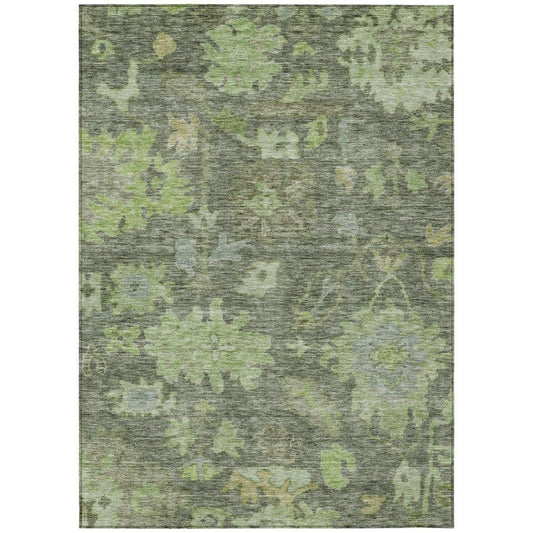 Tirana Green Washable Indoor-Outdoor Rug-Outdoor Rugs-LOOMLAN Rugs-2'6" x 3'10"-LOOMLAN
