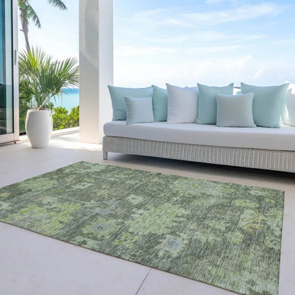 Tirana Green Washable Indoor-Outdoor Rug-Outdoor Rugs-LOOMLAN Rugs-LOOMLAN