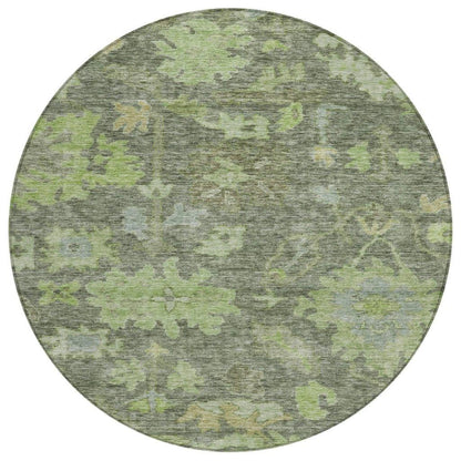 Tirana Green Washable Indoor-Outdoor Rug-Outdoor Rugs-LOOMLAN Rugs-8' x 8'-LOOMLAN