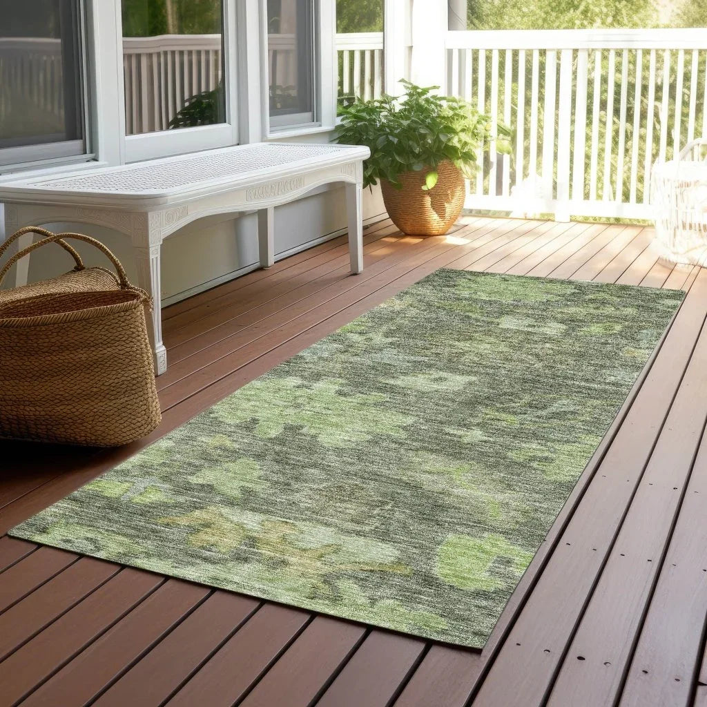 Tirana Green Washable Indoor-Outdoor Rug-Outdoor Rugs-LOOMLAN Rugs-LOOMLAN