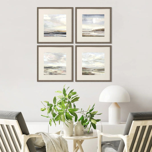 Tirwedd Glass Front Framed Wall Art 4PC