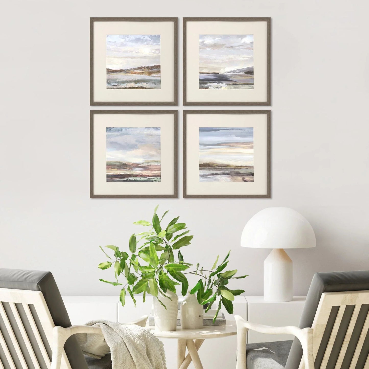 Tirwedd Glass Front Framed Wall Art 4PC