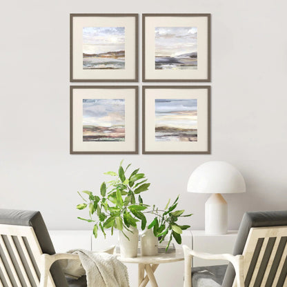 Tirwedd Glass Front Framed Wall Art 4PC